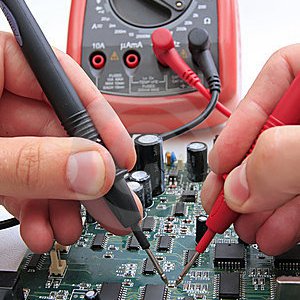 using an ohm meter on a circuit board
